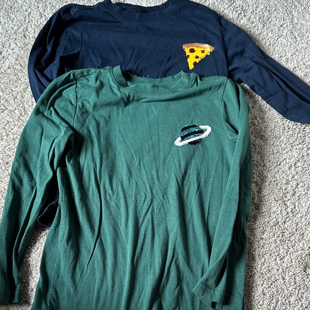 Cat and Jack Kids Long Sleeve Shirts - Green and Navy (flippy sequence)